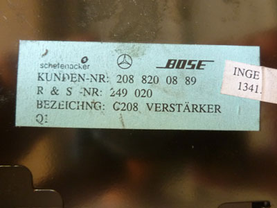 Mercedes Bose AMP Amplifier 2088200889 W208 CLK320 CLK430 CLK55 AMG5